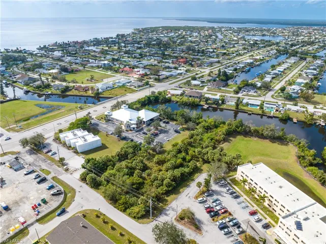 Drone / aerial view of a nearby body of water