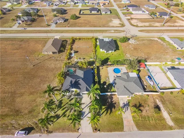 Aerial perspective of suburban area