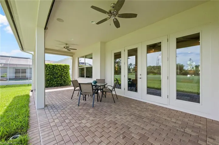 Large under truss lanai, with impact French doors