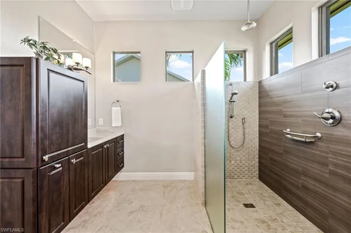 Another view of primary bath, shower is a custom walk-in style w dual heads.