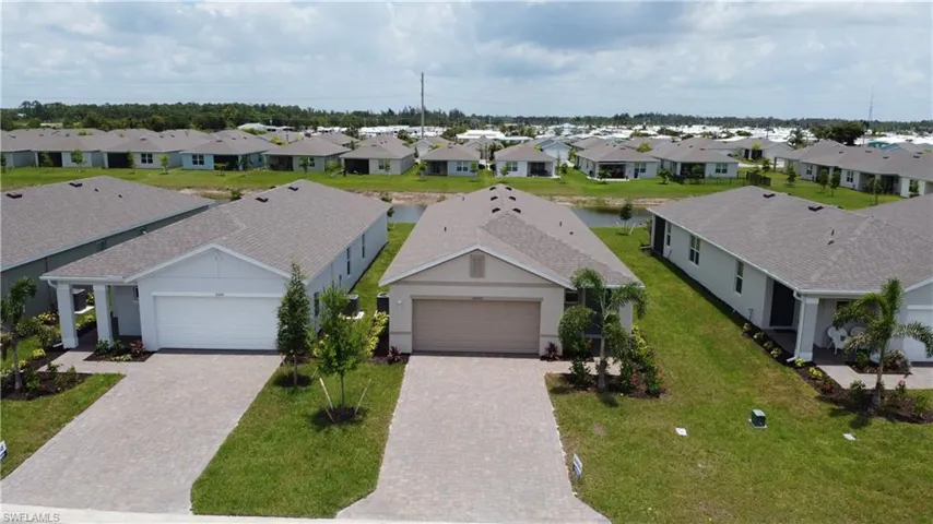 Aerial perspective of suburban area