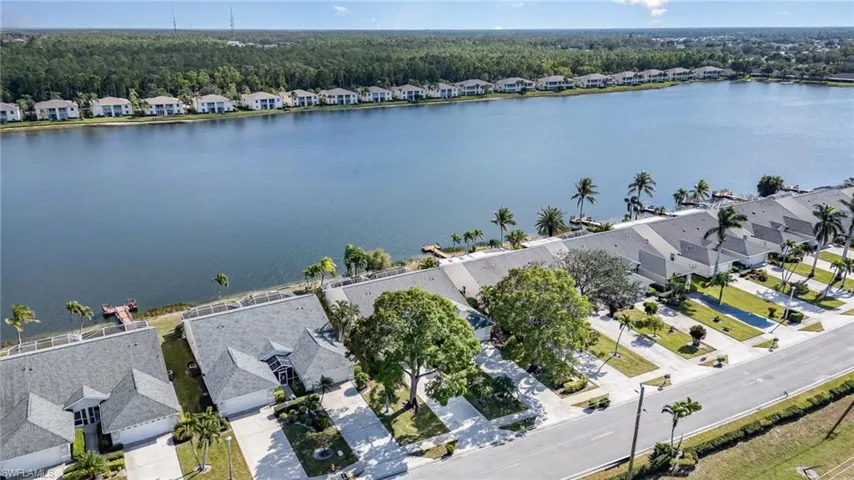 View of the home and lake looking southeast