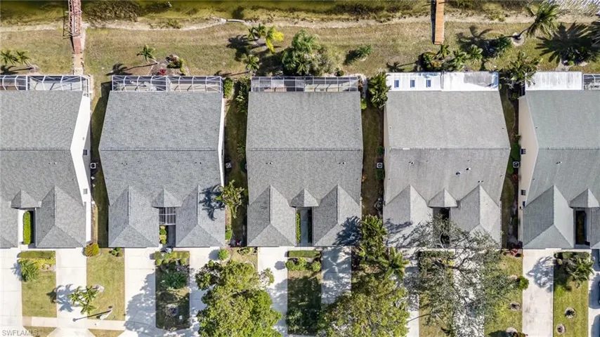 View of the roof, home is in the middle on the right side