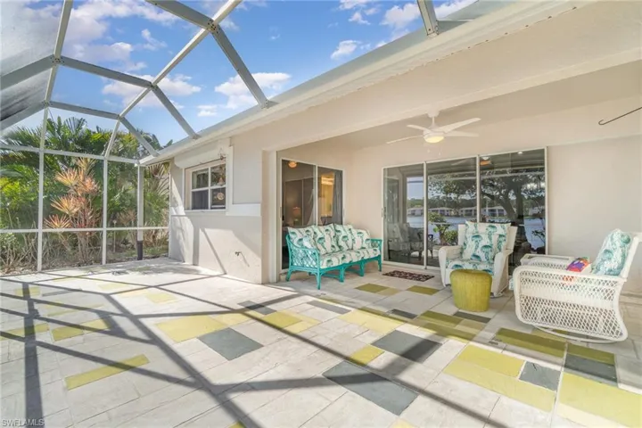 Extended lanai with large seating area