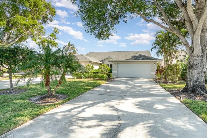 Long driveway with 2-car garage