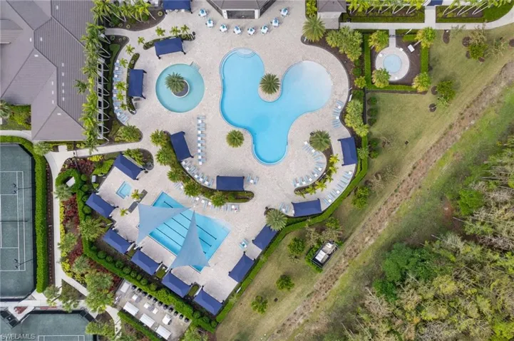 Aerial view of the 3 pools
