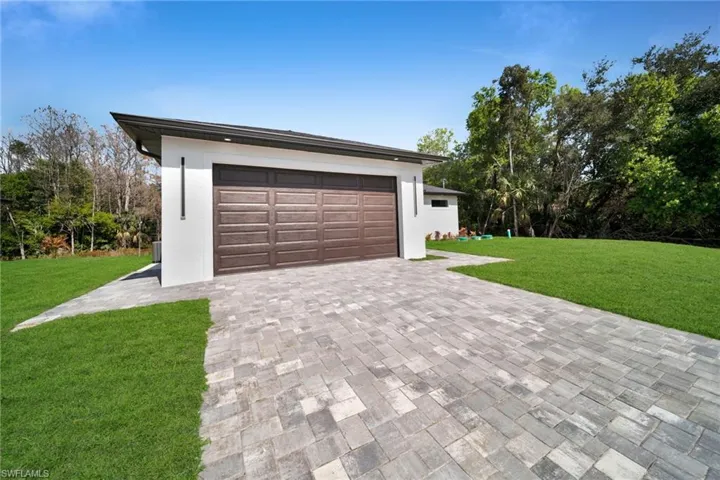 Garage with driveway