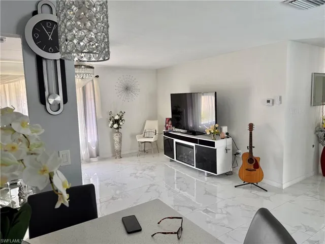 Living area with baseboards