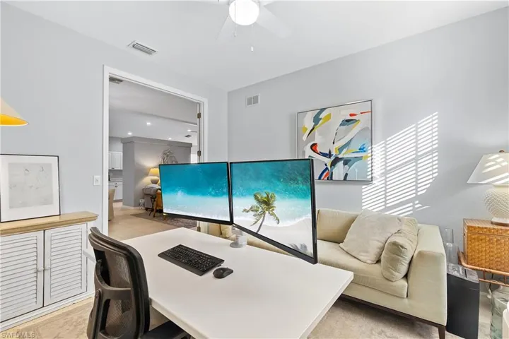 Office featuring ceiling fan