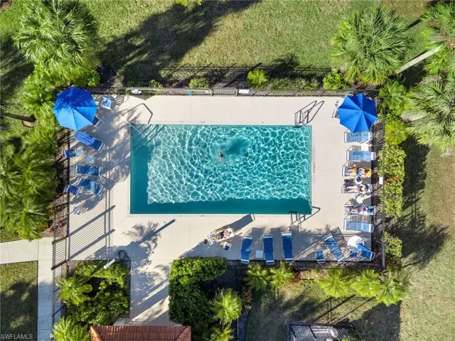Bird's eye view of a pool