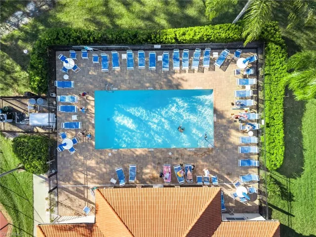 Bird's eye view of a pool