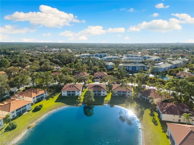 Bird's eye view of a nearby body of water