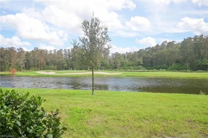 View of pond, golfcourse, preserve