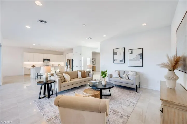 Large open concept space to kitchen.