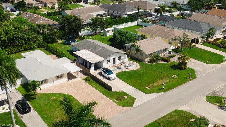 Aerial perspective of suburban area