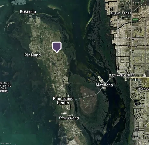 Aerial map of property and surrounding area