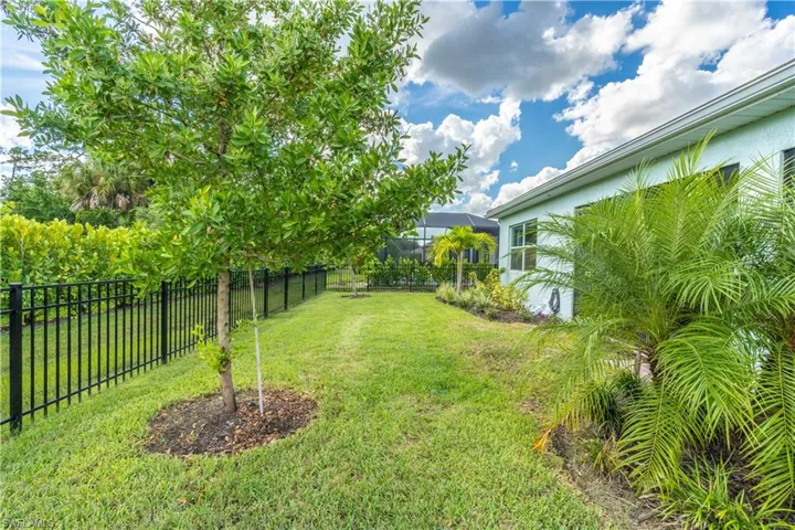View of yard with a lanai