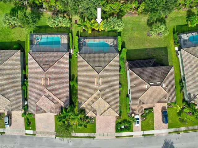 Pool Home Aerial View