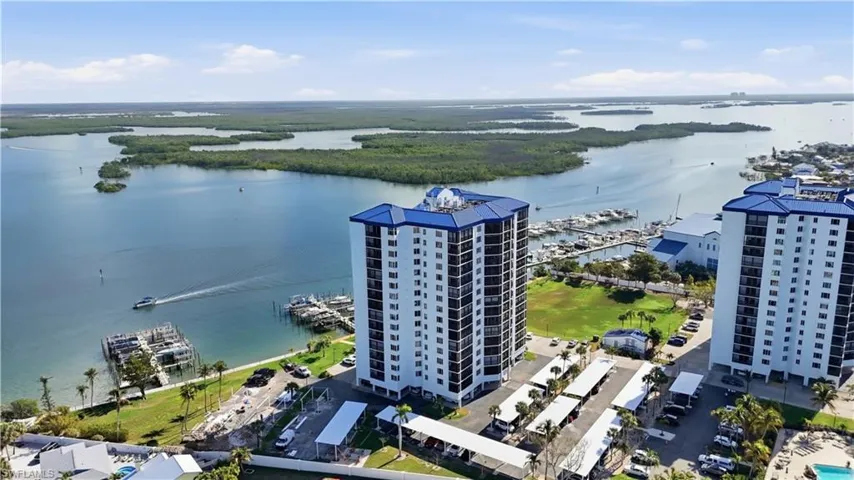 Drone / aerial view of a large body of water - Virtually Edited Image