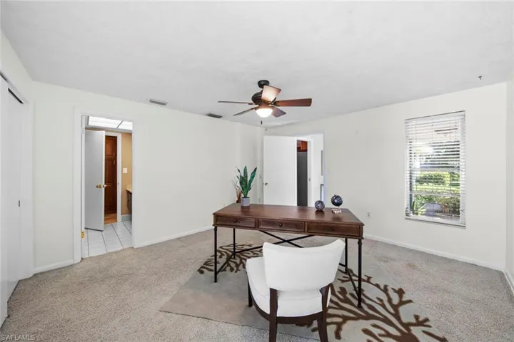 Study or bedroom with full bathroom adjacent