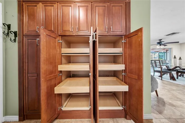 Whole wall of pantry pull-outs!