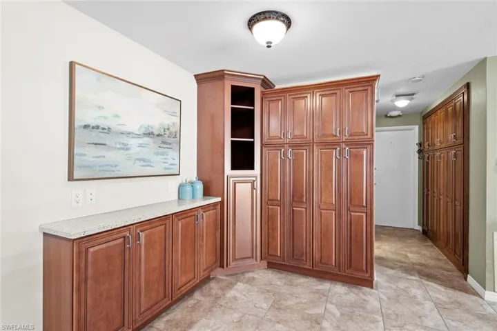 More cabinetry and counter space for storage and entertaining