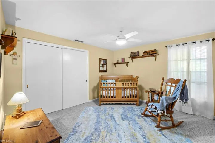 Guest bedroom with ample closet space