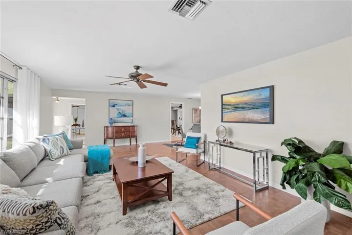 Expansive Living Room with lots of natural lighting