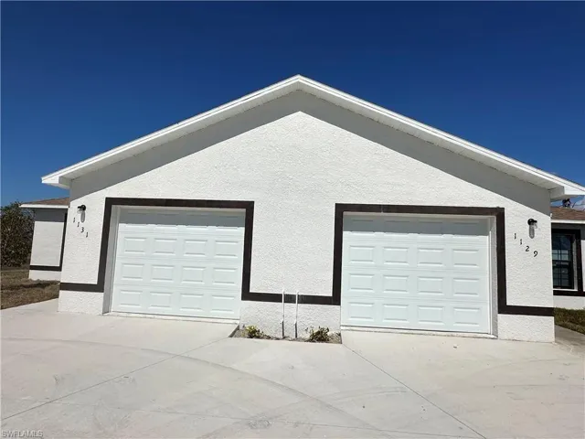Garage with driveway