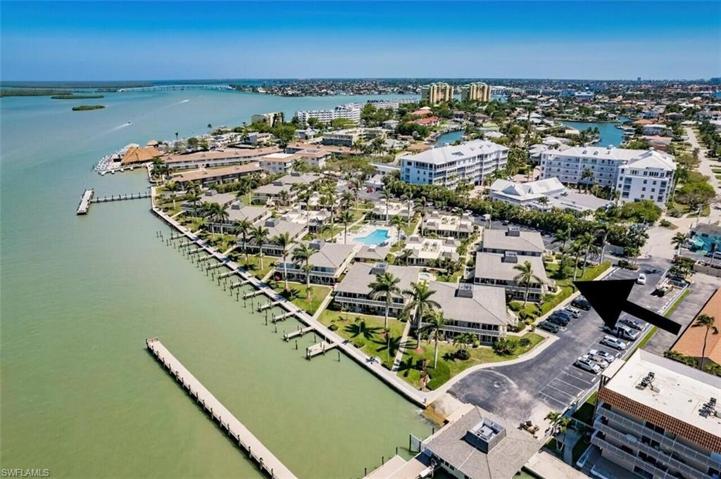Aerial view of Ville De Marco East from the northwest, facing southeast... you can see the Jolley Bridge that goes from Naples onto Marco Island in the distance.