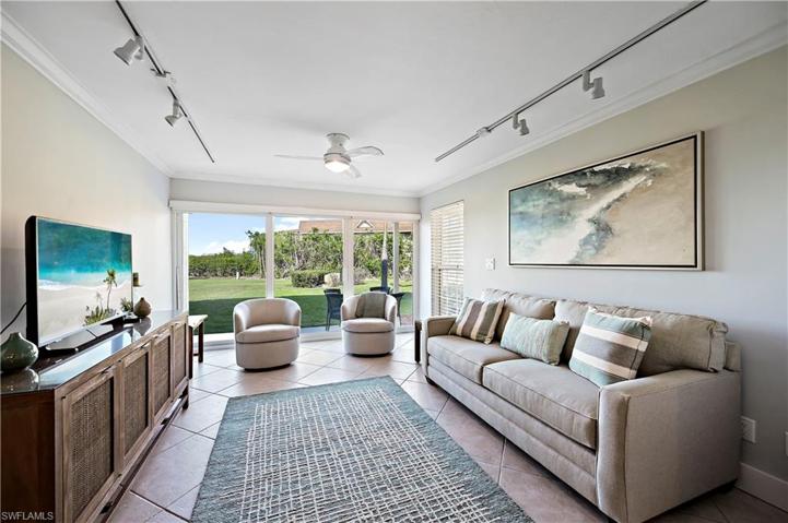 Living Room has a very comfortable new sleeper sofa.