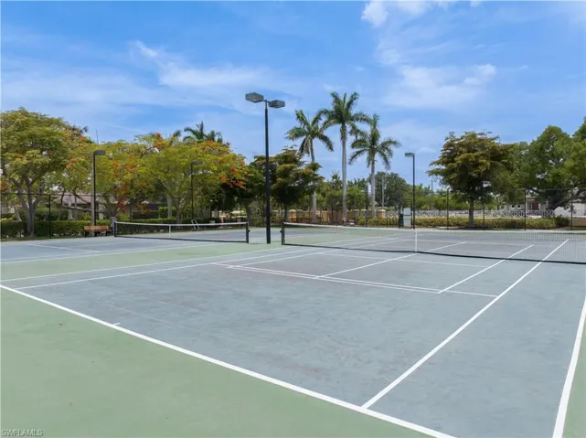 View of tennis court