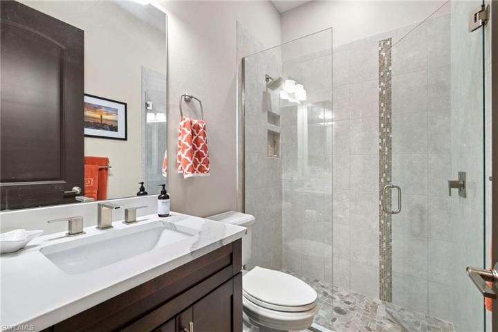 Pool bath - full shower and bath and easy access to the outdoors!
