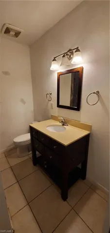 Master Bathroom featuring vanity, toilet, and tile patterned floors