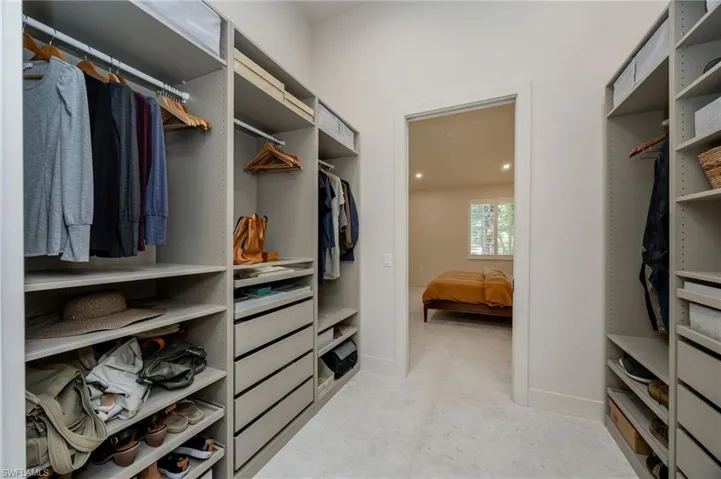 Reconfigured primary closet