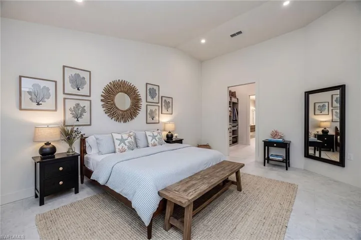Virtually staged primary bedroom
