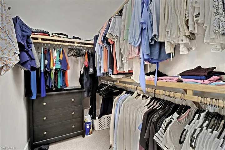 Spacious closet featuring carpet flooring