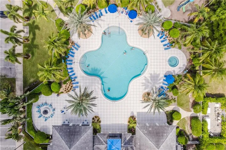 Bird's eye view of a pool