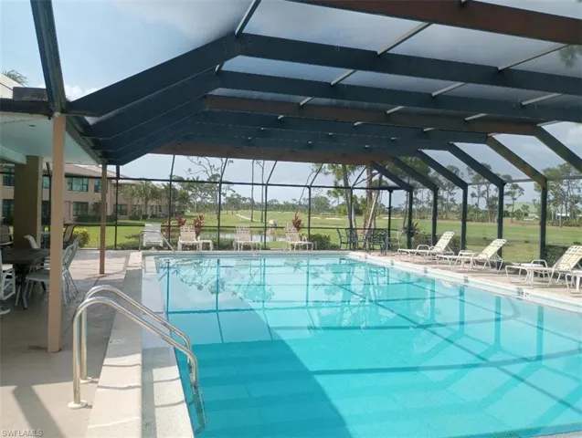 Heated pool with golf course view