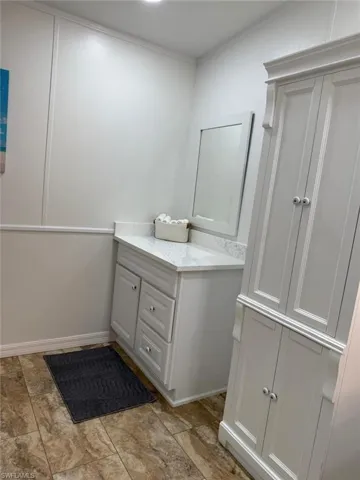 Bathroom featuring vanity