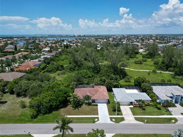 Aerial view of residential area