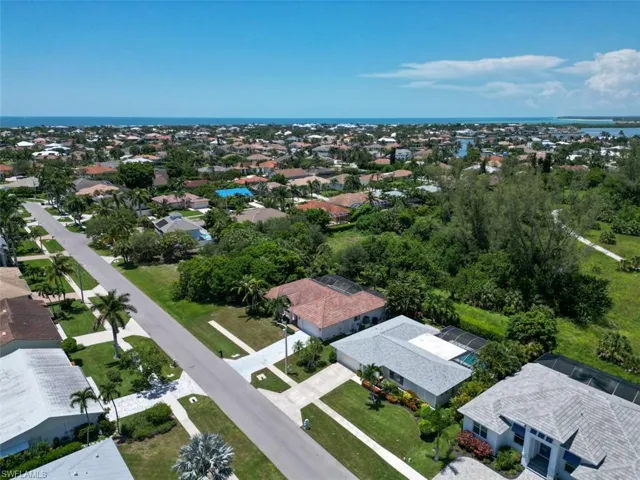 Aerial view of residential area