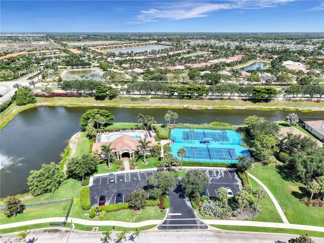 Drone / aerial view of a large body of water