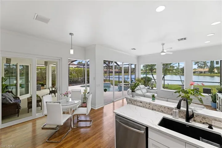 Updated open concept Kitchen featuring a beautiful water view