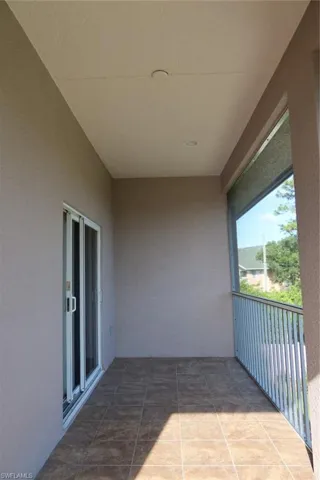 Covered balcony from master bedroom