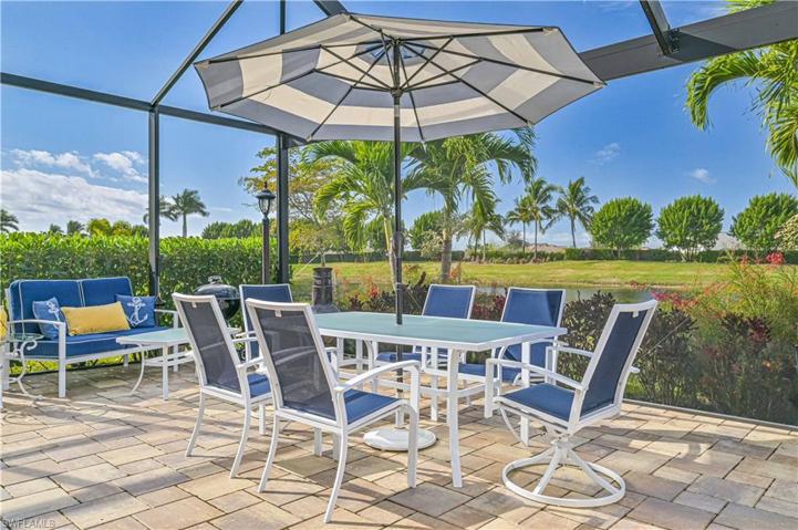 Large Pavered Lanai with Landscaping creating Privacy - Perfect for Entertaining with Sonus Indoor/ Outdoor Entertainment System