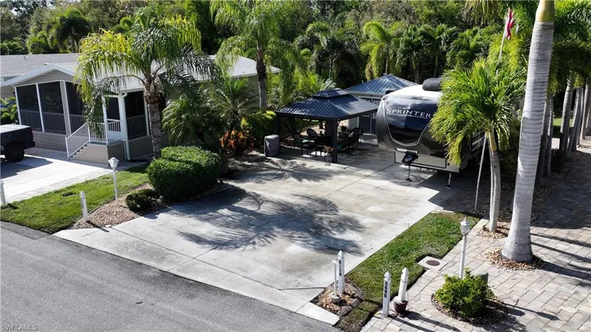 View of patio with a gazebo