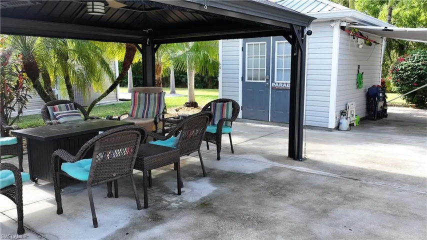 View of patio / terrace with a gazebo and area for grilling