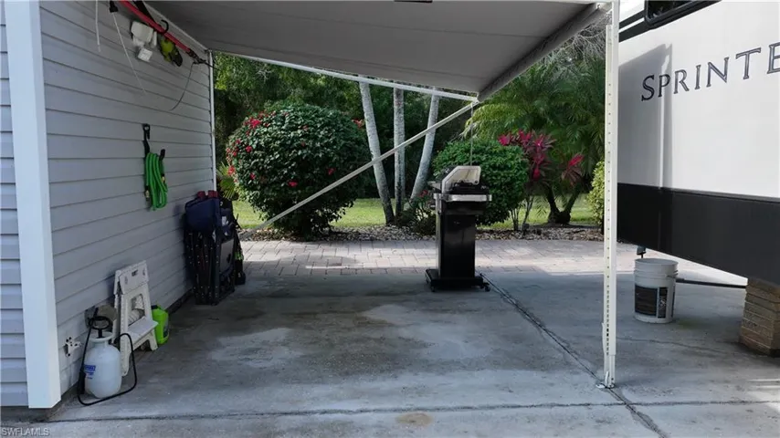 View of patio with grilling area