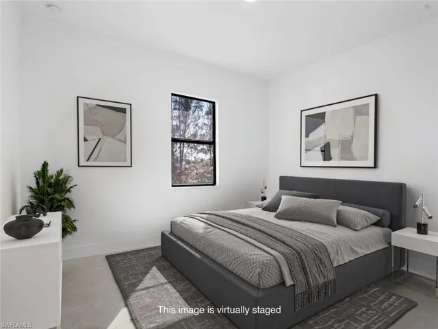 Bedroom with baseboards